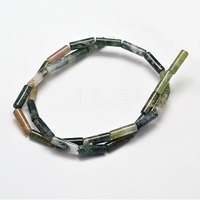 Natural Moss Agate Column Bead Strands G-F247-01B-1