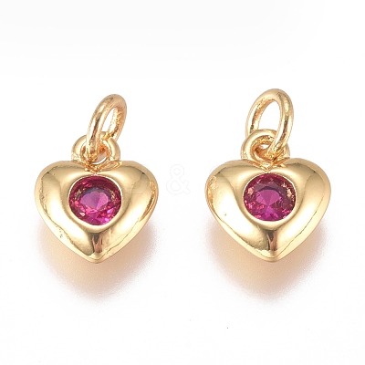 Brass Micro Pave Cubic Zirconia Charms ZIRC-G168-58G-02-1