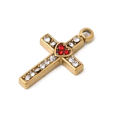 304 Stainless Steel Rhinestone Pendants STAS-B128-09G-06-1