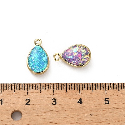 Brass Pendants with Synthetic Opal KK-A239-02G-1