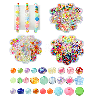 456Pcs Opaque Acrylic Beads MACR-YW0003-38-1