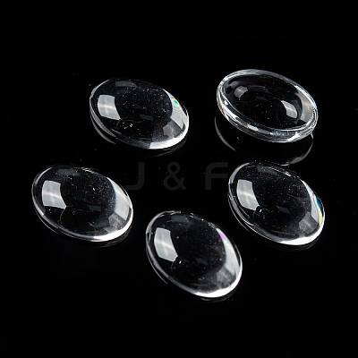 (Old Sku: GGLA-G010)Transparent Oval Glass Cabochons GGLA-R022-14x10-1