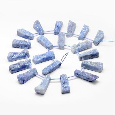Electroplated Natural Quartz Crystal Bead Strands G-G892-04-1