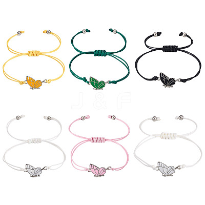 3 Sets 6Pcs 3 Styles Alloy Enamel Link Bracelets BJEW-TA0001-22-1