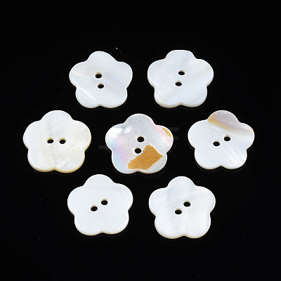 Natural Freshwater Shell Buttons SHEL-N026-181-1