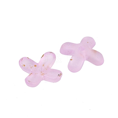 Metal Enlaced Acrylic Bead Caps OACR-G044-01D-1