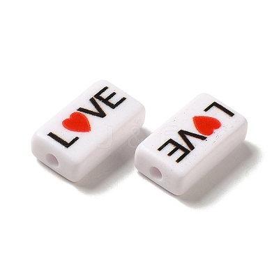 Spray Painted Opaque Acrylic Beads OACR-G029-01-1