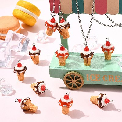 20Pcs 2 Styles Resin Pendants RESI-CJC0031-006P-1
