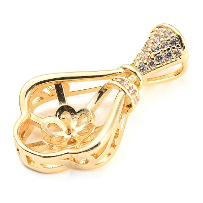 Brass Micro Cubic Zirconia Peg Bail Charms KK-Q794-04D-G-1