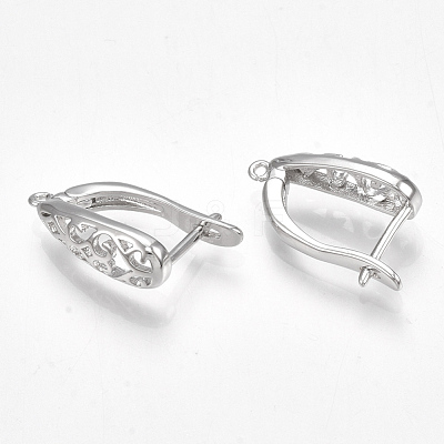 Brass Hoop Earring Findings X-KK-S350-070P-1