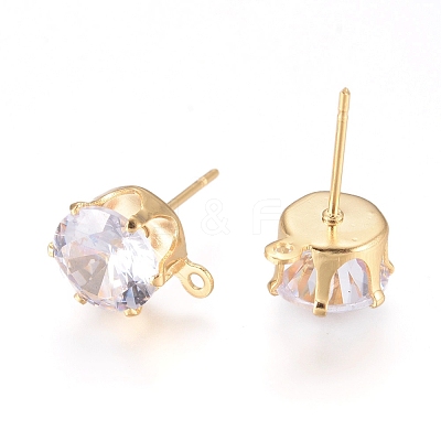 Brass Stud Earring Findings X-KK-L199-A01-G-1