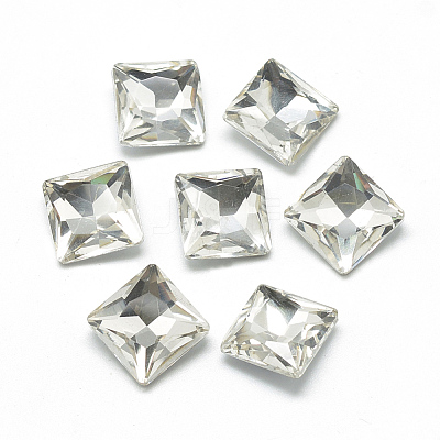 Pointed Back Glass Rhinestone Cabochons RGLA-T027-10x10mm-01-1