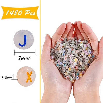 200g 2 Colors Luminous Acrylic Beads MACR-SZ0001-60-1