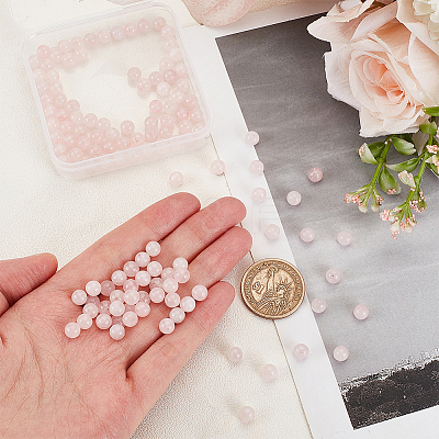 Natural Rose Quartz Beads Strands G-OC0001-02-6mm-1