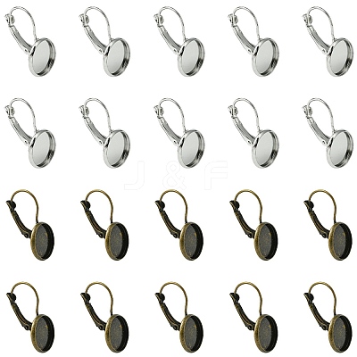 20Pcs 2 Colors Brass Leverback Earring Findings KK-YW0002-24-1