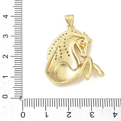 Brass Micro Pave Clear Cubic Zirconia Pendants KK-A303-05K-G-1