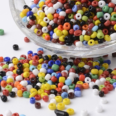 8/0 Opaque Colours Round Glass Seed Beads SEED-K003-3mm-M04-1