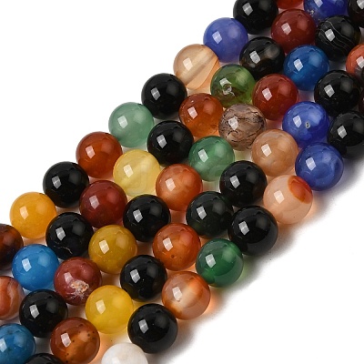 Natural Agate Beads Strands X-G-F417-05-8mm-1