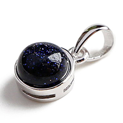 Synthetic Blue Goldstone Half Round Charms G-NH0001-12C-1