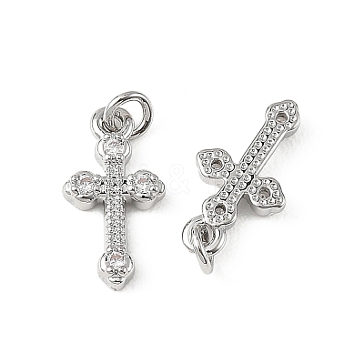 SHEGRACE Brass Micro Pave Clear Cubic Zirconia Pendants XGRQ2O465-451P-1