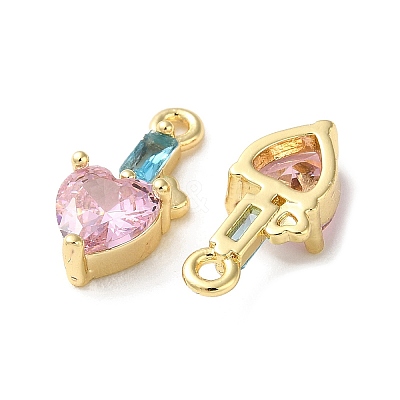 Brass Micro Pave Cubic Zirconia Charms KK-F872-22G-1