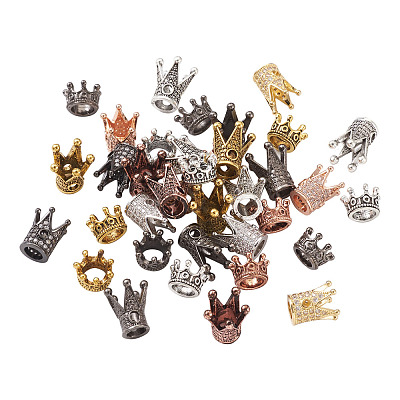 Brass Micro Pave Cubic Zirconia Beads ZIRC-TA0001-07-1