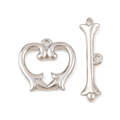 Heart Brass Toggle Clasps KK-G548-43P-04-1