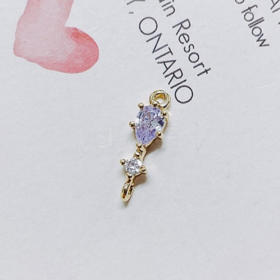 Brass Micro Pave Cubic Zirconia Pendants KK-TAC0010-04G-03-1