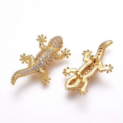 Brass Micro Pave Cubic Zirconia Beads ZIRC-F054-10G-1