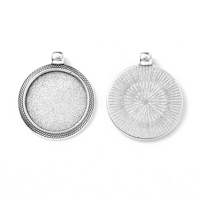 Tibetan Style Alloy Pendant Cabochon Settings TIBEP-N003-71AS-1