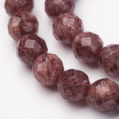 Natural Strawberry Quartz Bead Strands G-P213-09-8mm-1
