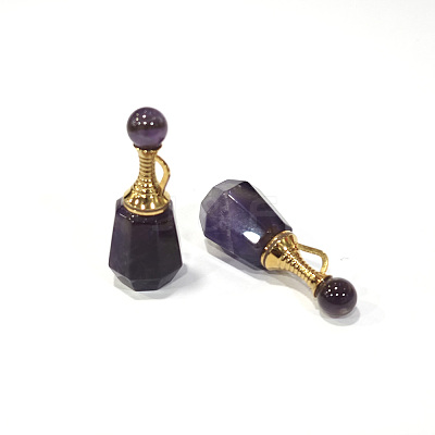 Faceted Natural Amethyst Pendants G-H252-A03-1