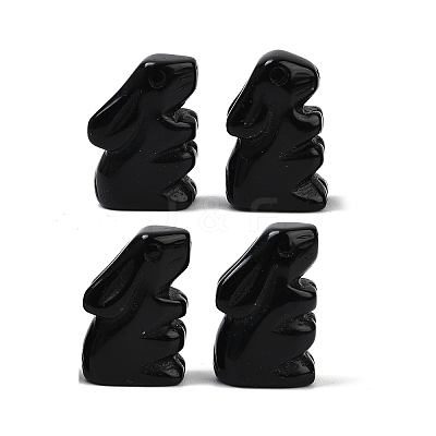 Natural Obsidian Rabbit Display Decorations G-R007-02D-1