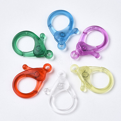 Transparent Acrylic Lobster Claw Clasps TACR-T023-01C-1