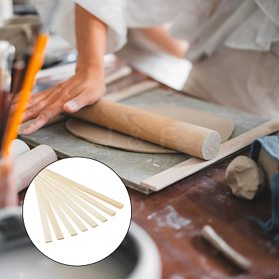 8Pcs 4 Styles Wood Rolling Mud Stick Guides WOOD-DC0001-20-1