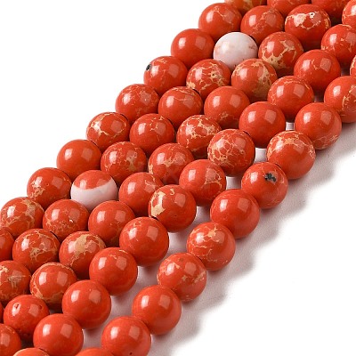 Synthetic Imperial Jasper Beads Strands G-I199-35-6mm-D-1