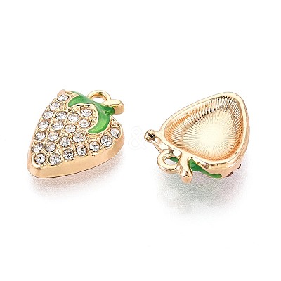 Alloy Rhinestone and Enamel Pendants PALLOY-T092-42G-01-1