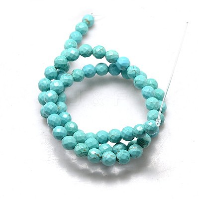 Natural Howlite Round Beads Strands X-TURQ-L017-6mm-01B-1