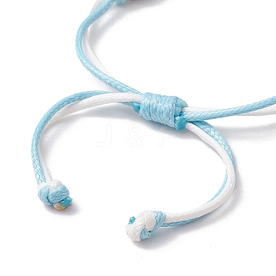 2Pcs 2 Styles Adjustable Korean Waxed Polyester Cord Bracelets BJEW-JB11607-1