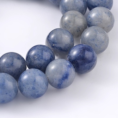 Dyed & Heated Natural Blue Aventurine Round Beads Strands X-G-M248-4mm-01-1