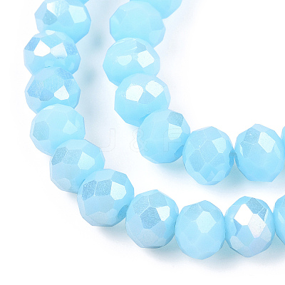 Electroplate Glass Beads Strands EGLA-A034-P6mm-B14-1