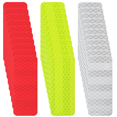 60Pcs 3 Colors PET Plastic Reflective Stickers DIY-SP0004-36-1