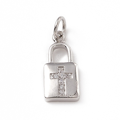 Brass Micro Pave Cubic Zirconia Pendants ZIRC-F132-45P-1
