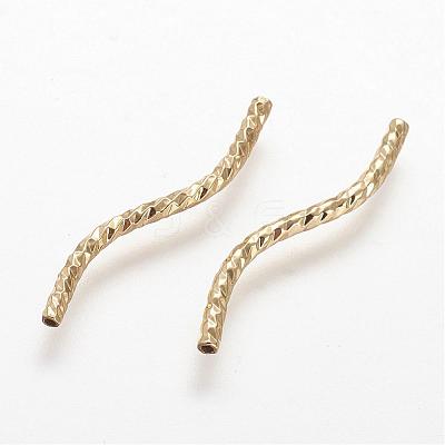Rack Plating Brass Tube Beads KK-A142-001G-1