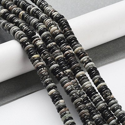 Natural Black Netstone Beads Strands G-G084-A09-01-1