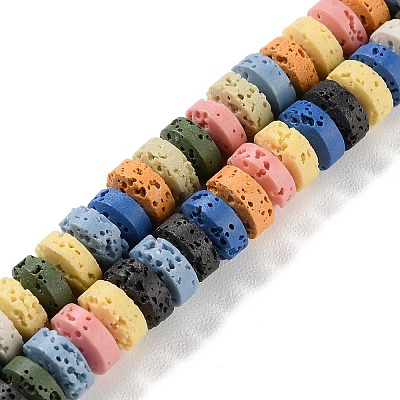 Synthetic Lava Rock Dyed Beads Strands G-H311-09-09-1
