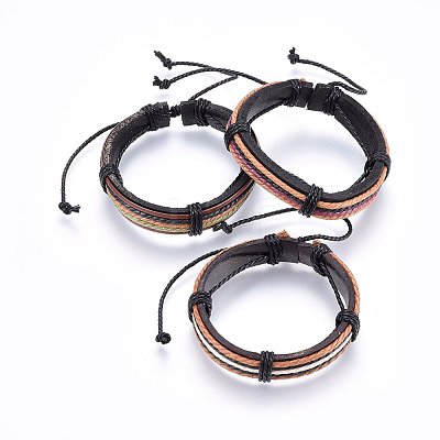 Leather Cord Bracelets BJEW-F347-14-1