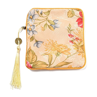 Chinese Style Floral Cloth Jewelry Storage Zipper Pouches AJEW-D063-01D-1