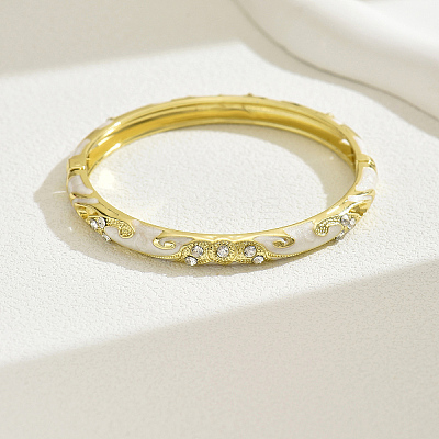 Fashionable Casual Retro Alloy Rhinestone Bangles with Enamel for Women QT6970-7-1