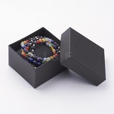 Natural Mixed Gemstone Beaded Wrap Bracelets BJEW-JB02581-1